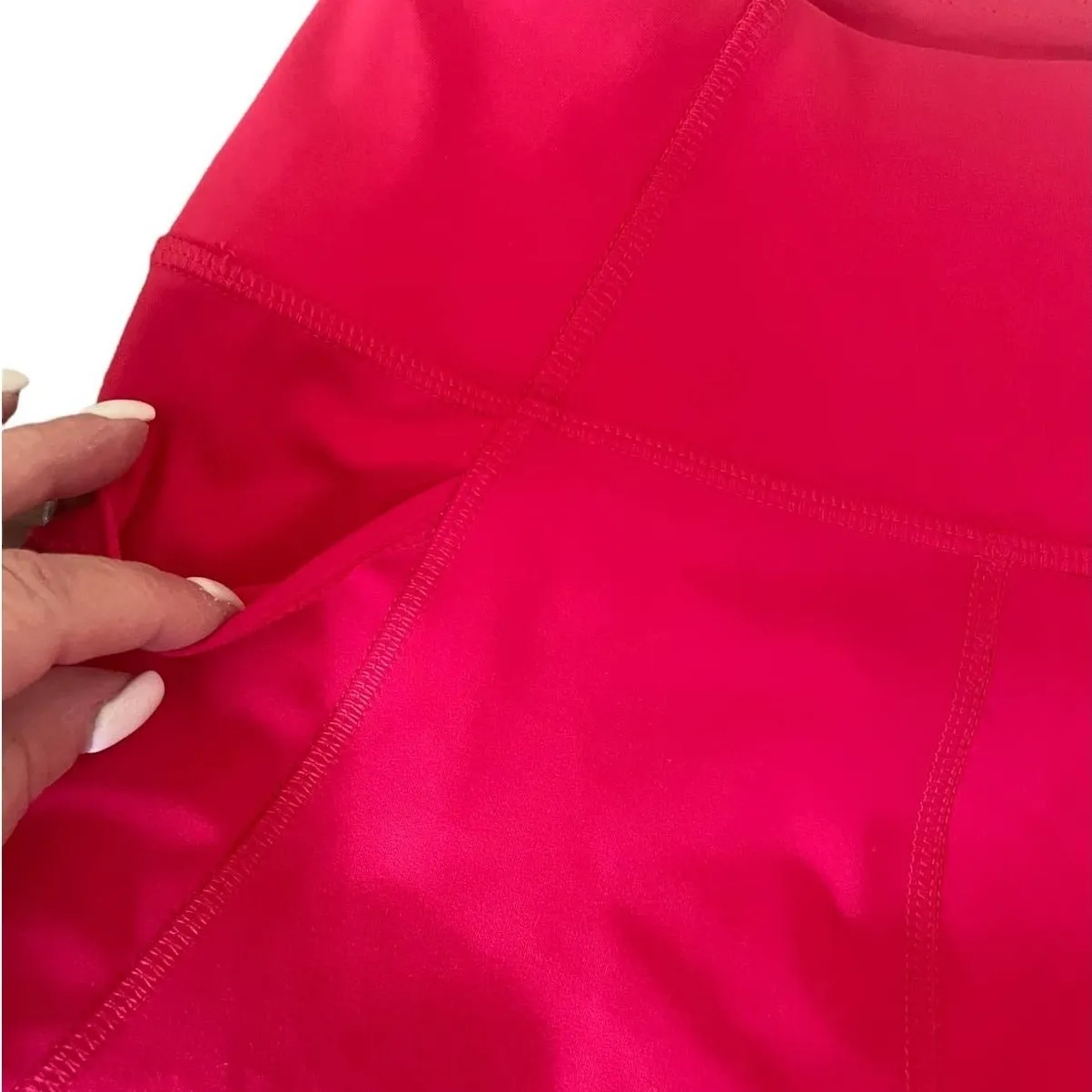 Gottex Women Bike Shorts XS Pink High Rise Compression Pocket Athleisure Biking - Image 5