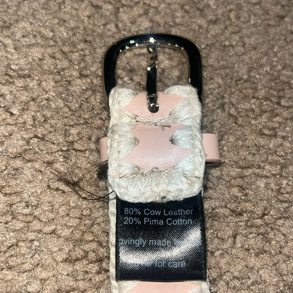 Rachel Comey‎ Thin Crochet Estate Belt Leather Silver Blush XS - Image 11