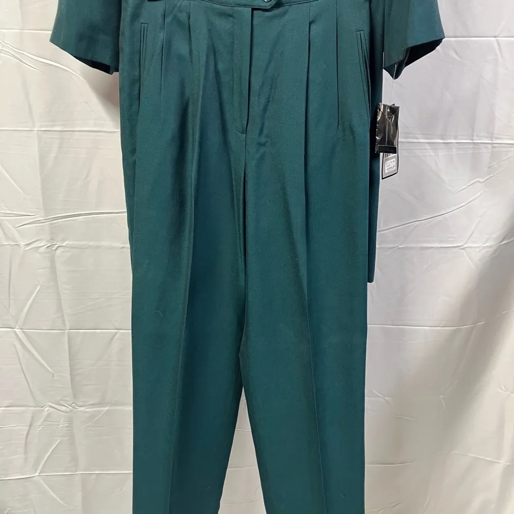 Le Suit Vintage 2Piece Pant Suit Double Breasted High Waist Rayon Womens size 10 - Image 9