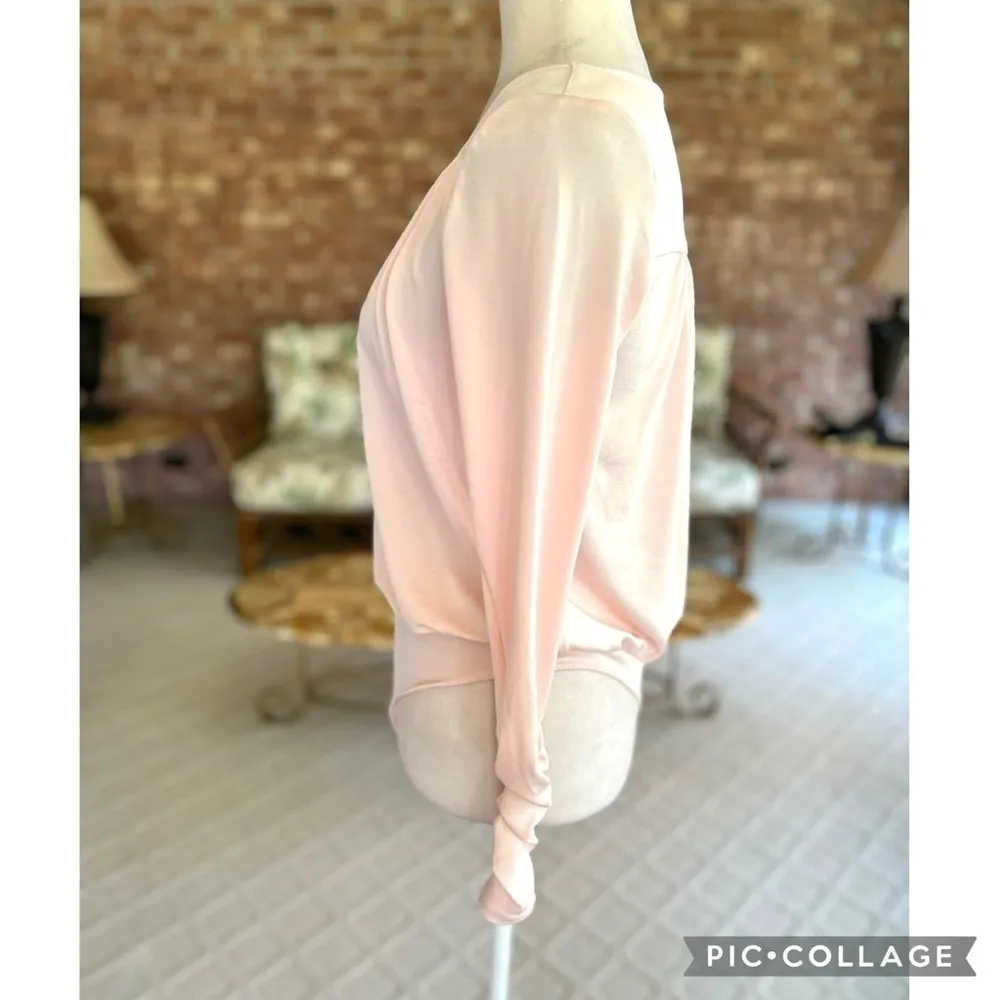 Free People Intimately Kaya Bodysuit Ruched Sleeve Keyhole Pink XS Stretch Knit - Image 8