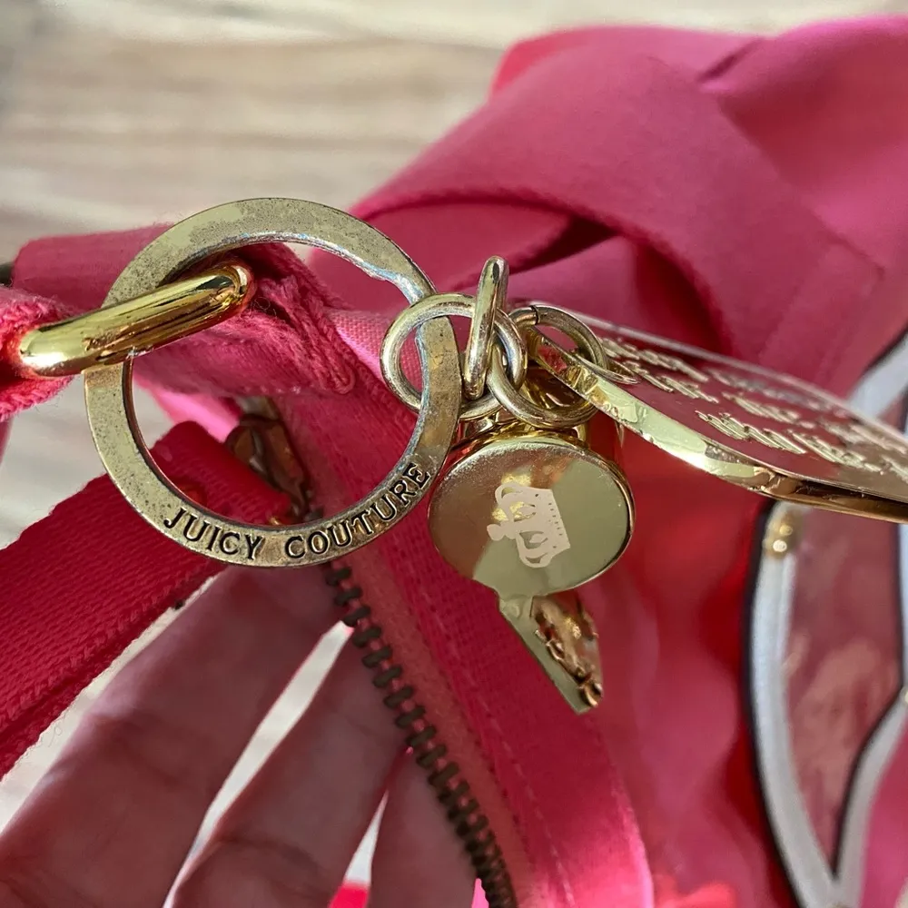 Satin pink shoulder gold chain  Transparent Pocket In Front S -NWT - Image 13