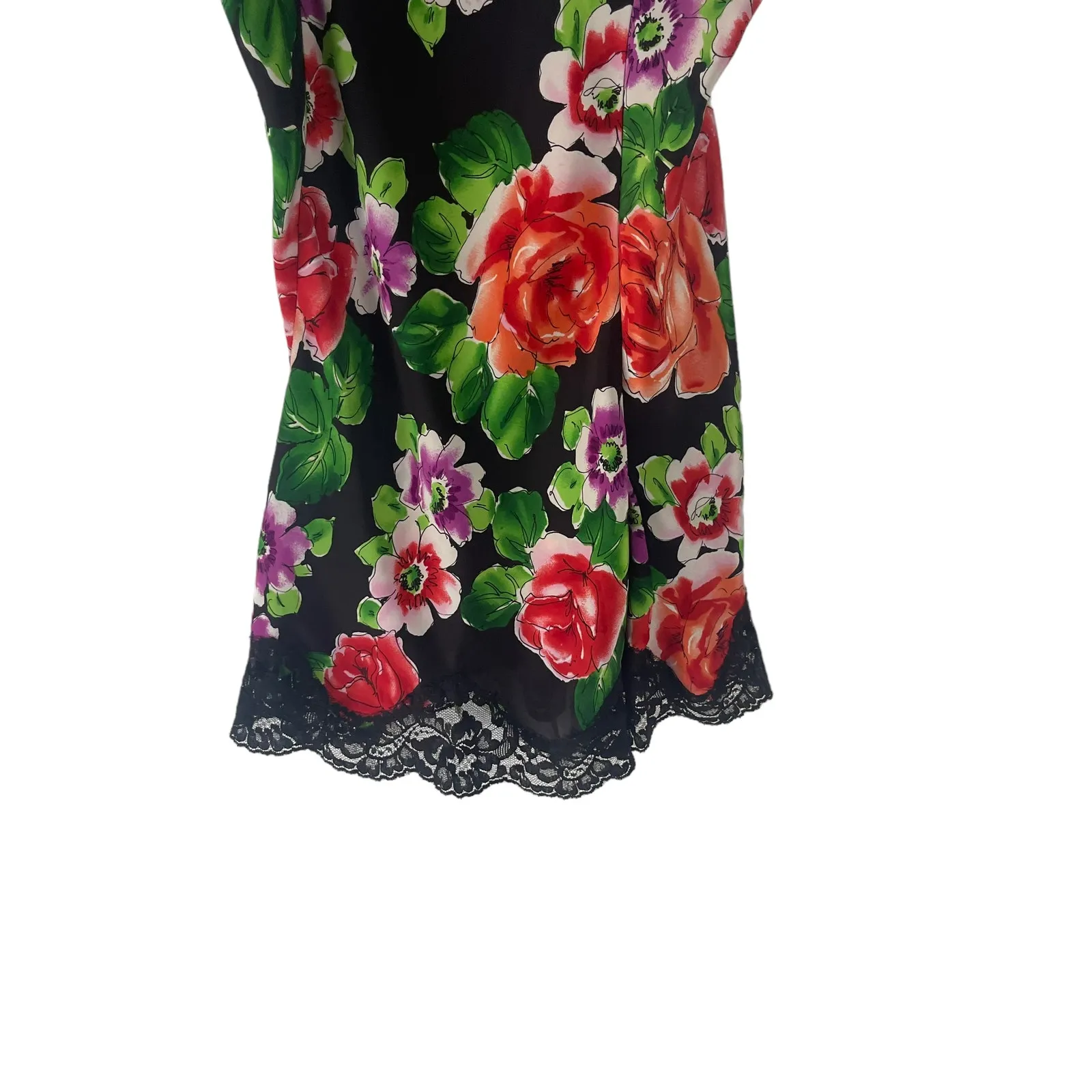 Victoria's Secret Vintage 90s Women‎ Small Black Floral Lace Lingerie Cami Top - Image 3