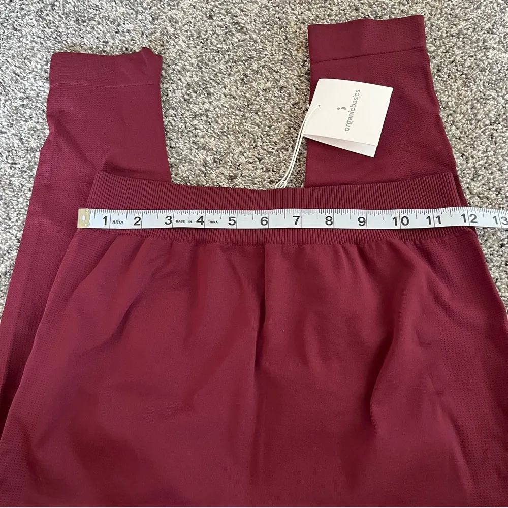 NWT Organic Basics Active Leggings in Burgundy High Rise Women's Tights Sz M - Image 13