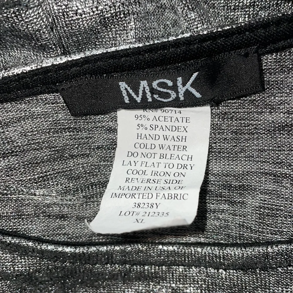 MSK XL Blouse sparkle silver gray shimmery top - Image 5