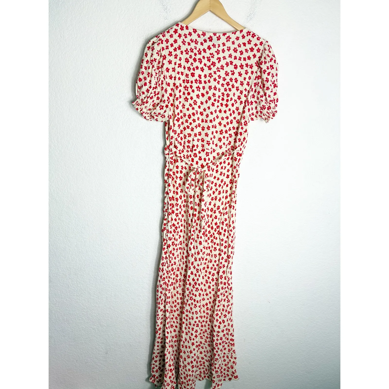 NWT Faithful The Brand Reid Maxi Dress Size 12 Gita Red Floral Short Sleeve - Image 10