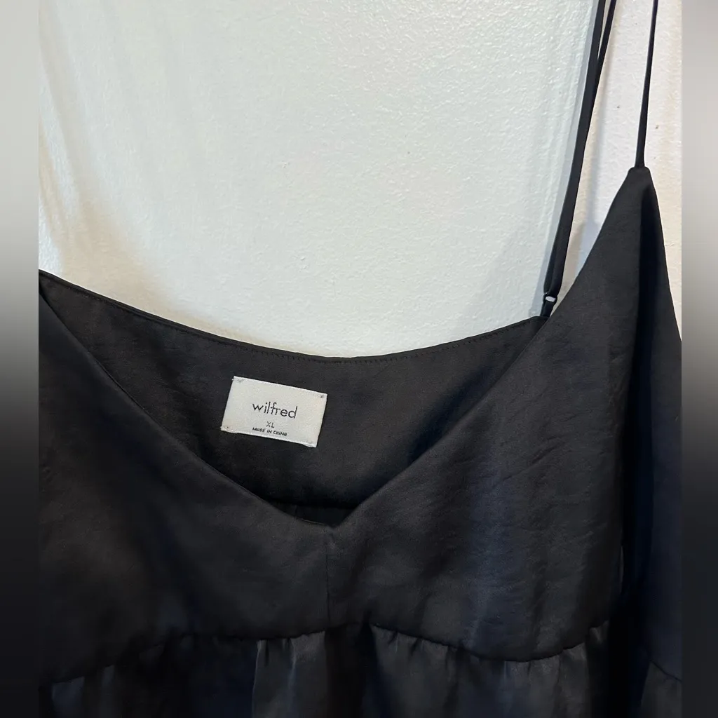 Aritzia Wilfred Lover Satin Camisole Tank Top Women’s Size XL Black Classic - Image 5