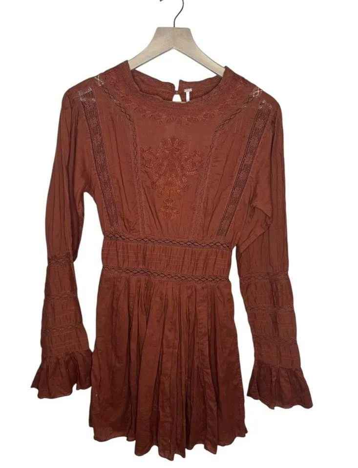 Free People Victorian Waisted Mini Dress Size 2 - Image 3
