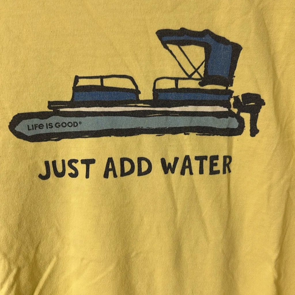 Life Is Good Women's Large Just Add Water Boat Crusher Tee Yellow - Image 2