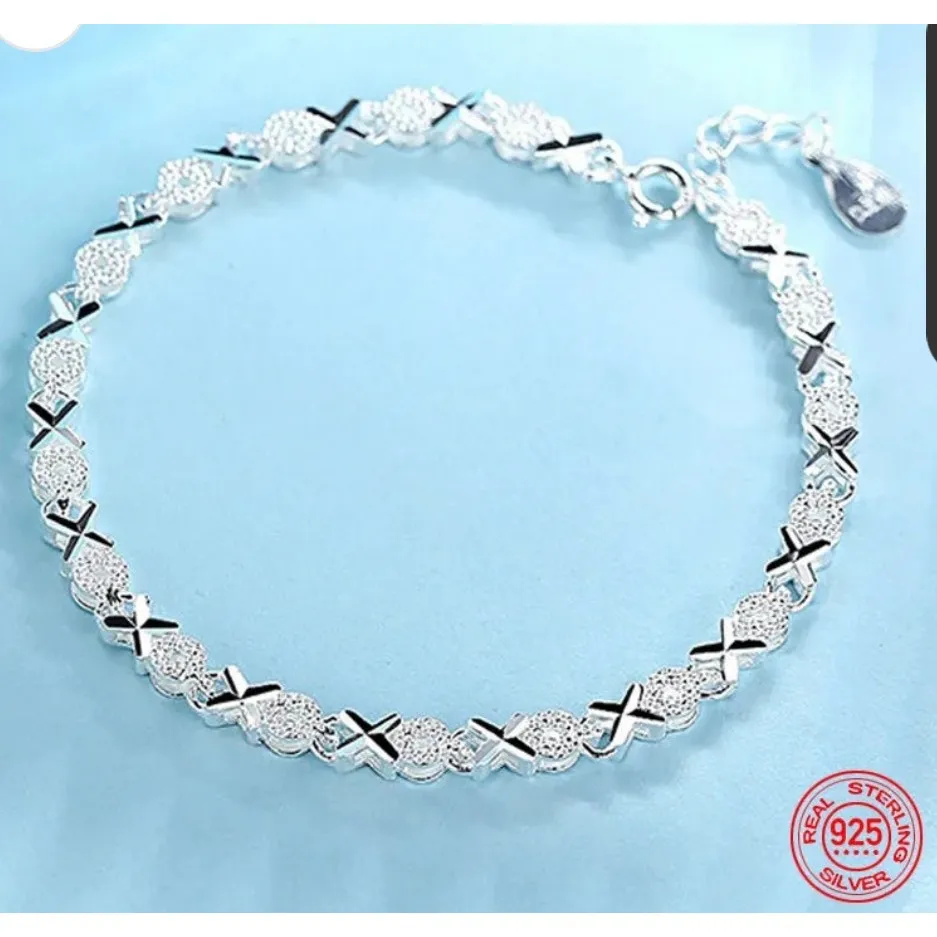 Sparkling‎ XO Bracelet, Rhodium Plated Sterling Silver - Image 3