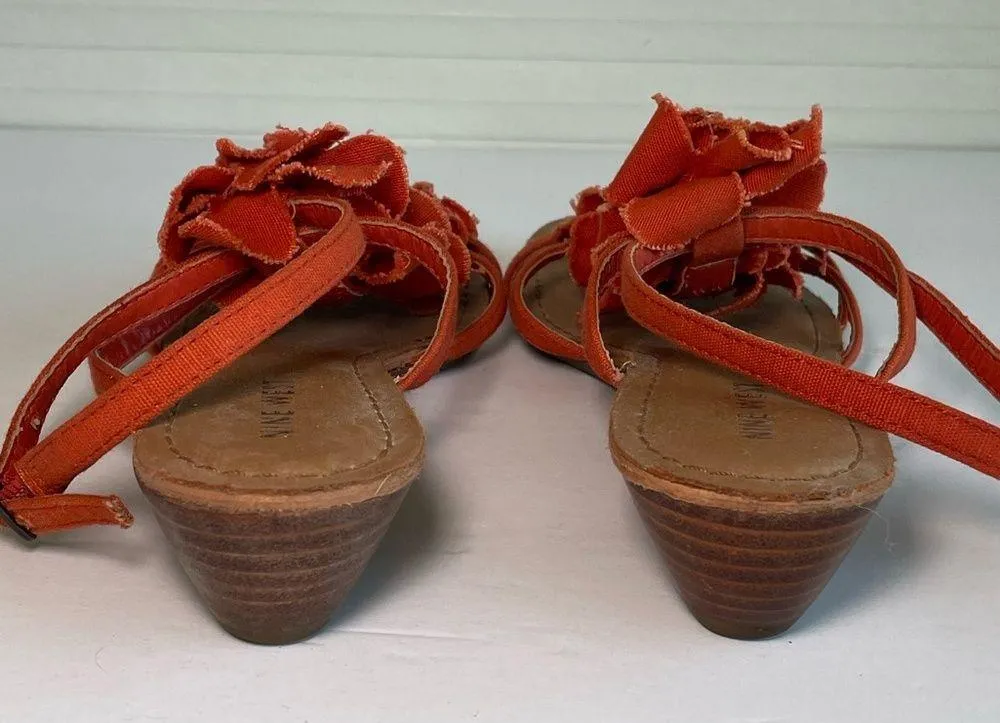 Orange Floral Sandals - Image 4