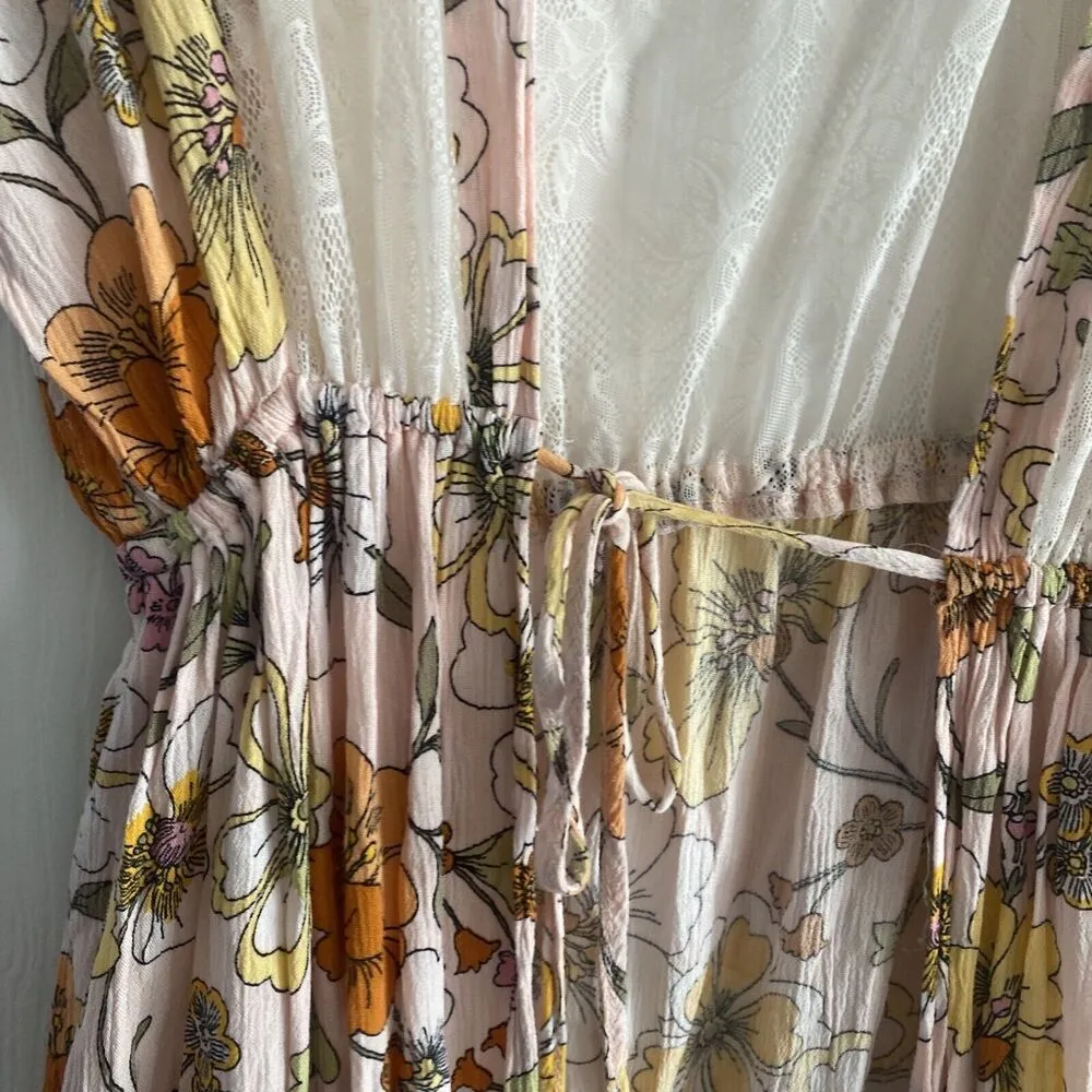 3rd + Malt Duster Floral Festival‎ Large Lace Bohemian Indie Hippie Duster Slit - Image 4