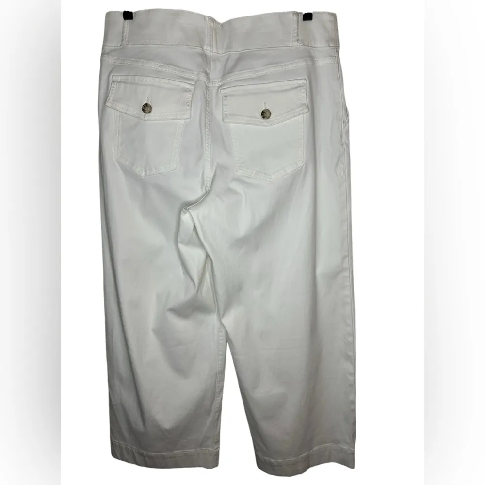 Spanx Stretch Twill Cropped Wide Leg Pant Size 1X White - Image 6