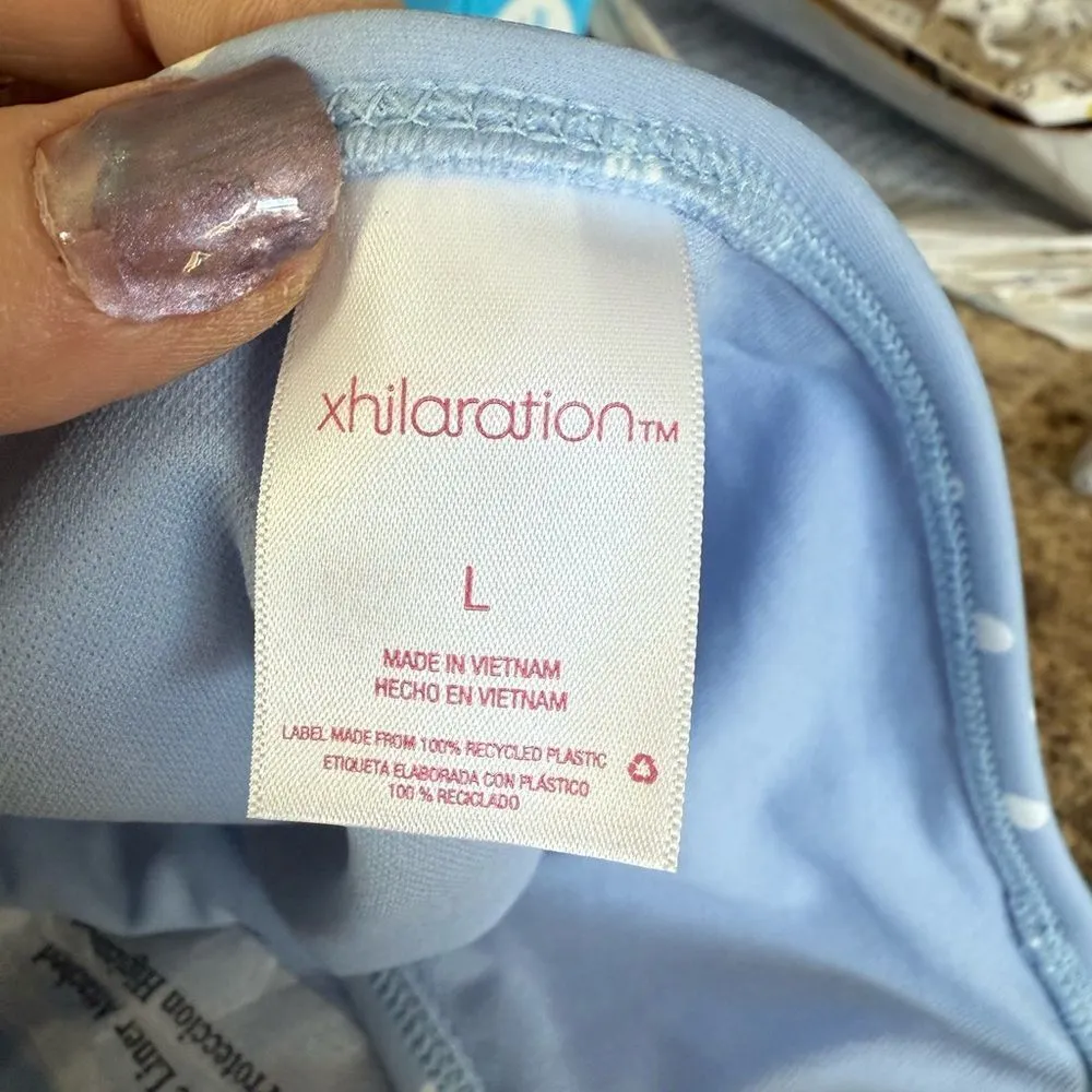 NWT Xhilaration Large Blue White Polka Dot Bathing Suit Bottom - Image 8