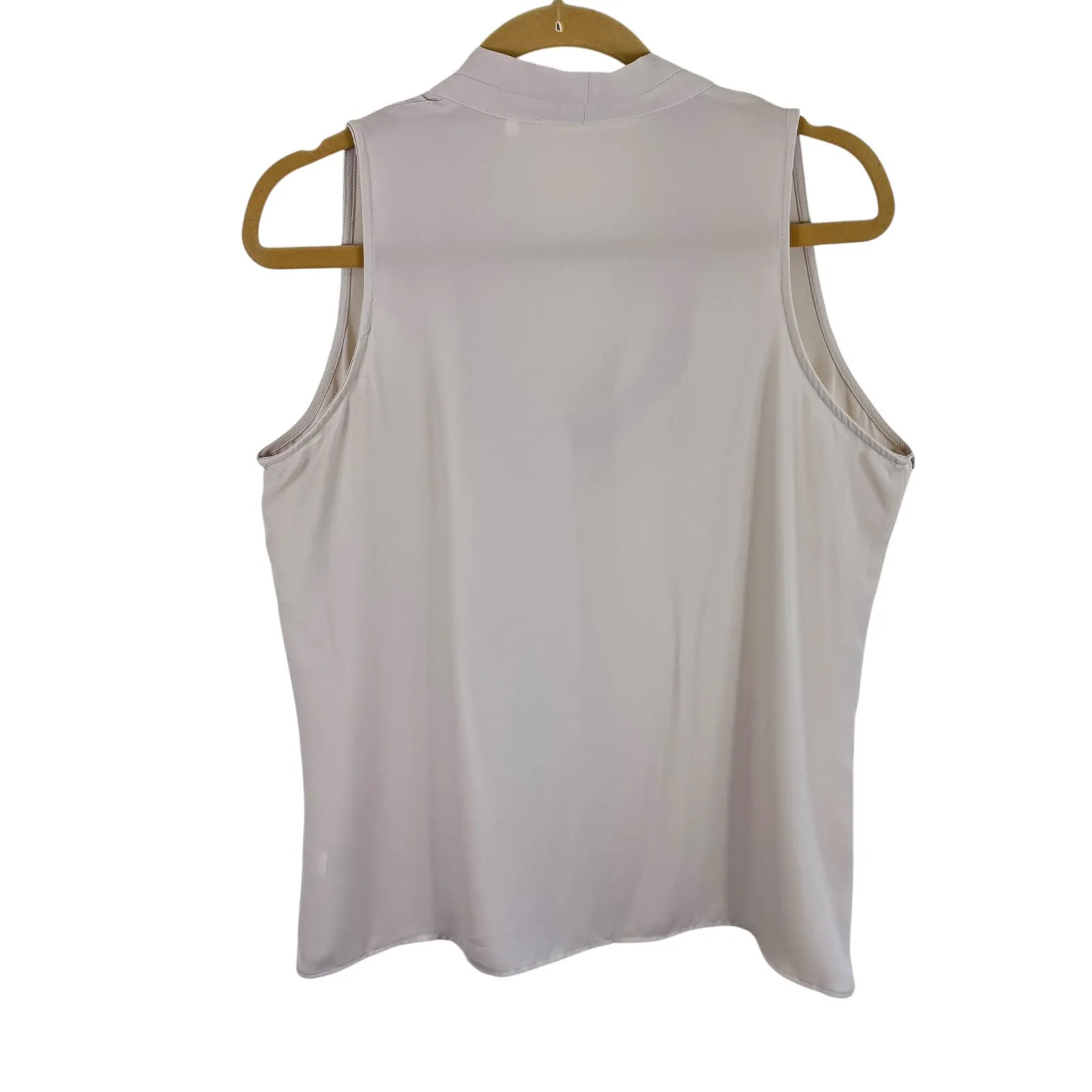 Violet + Claire Tan Beige Sleeveless V-Neck Chiffon Lightweight Blouse Size L - Image 2