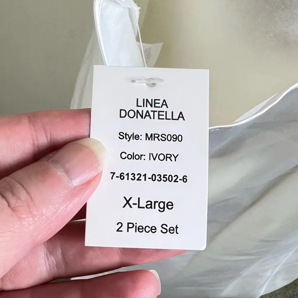 Linea Donatella Wedding Bridal Robe and Chemise Set Ivory Size XL New with Tags - Image 11