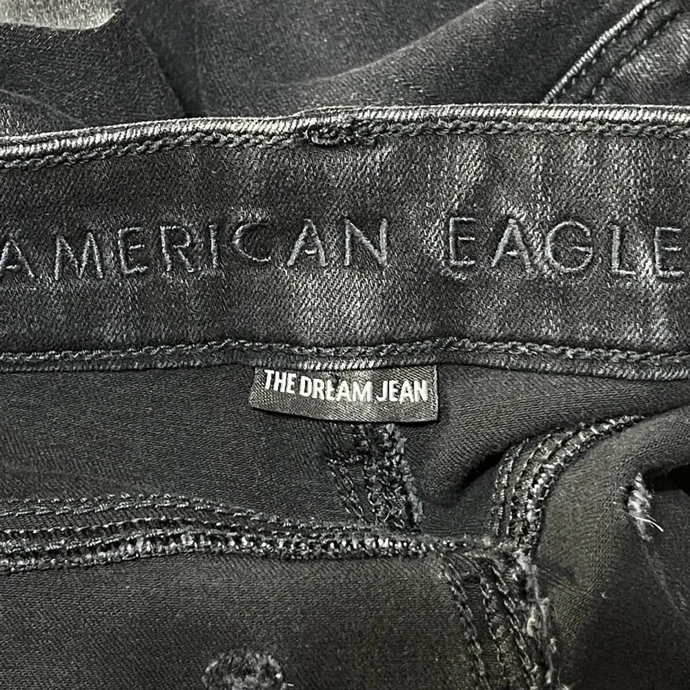 American Eagle Women's Hi-Rise Jegging Black Destroyed Size 6 - Image 7