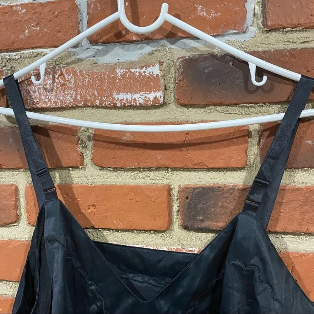 Women's Vintage Slip Vintage Movie Star Black Chemise Sz 44 Size L - Image 7