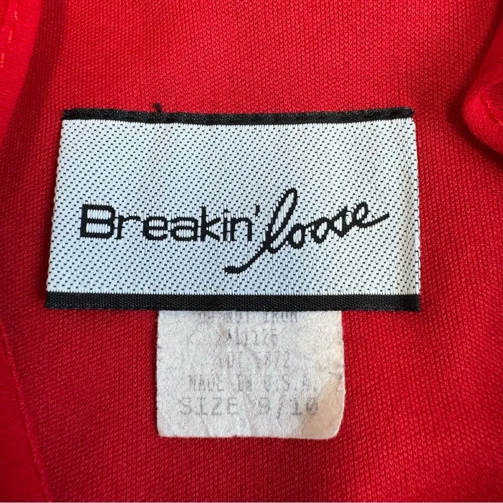 Breakin' Loose Women Faux Wrap Asymmetrical Dress Ruffle 9 10 Bright Red Vintage Size undefined - Image 5