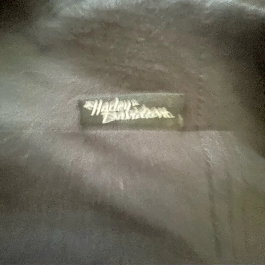 Harley Davidson Zip Up Motorcycle Biker Jacket Black/Red Lining Size Large Black - Image 9