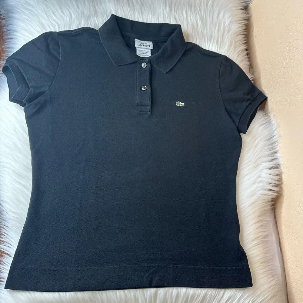 Lacoste Ladies Black Polo Size 42 - Image 10