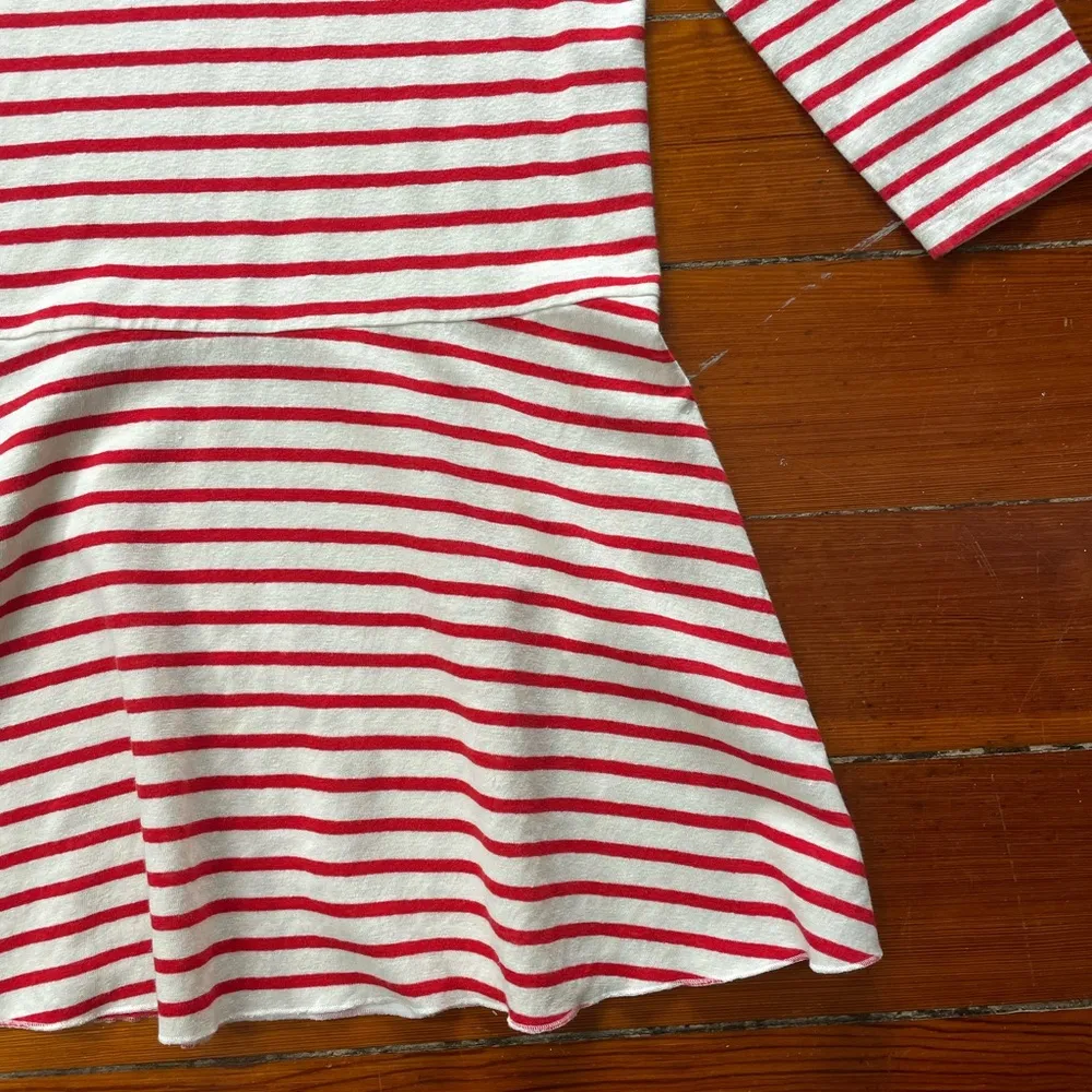 TORY BURCH Breathable Linen Drop Waist Nautical Stripe Preppy Dress ~Medium - Image 8