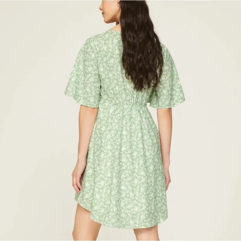 Soon Green Calico Babydoll Maternity Dress LARGE Cottage Prairie Designer - - From Margaret