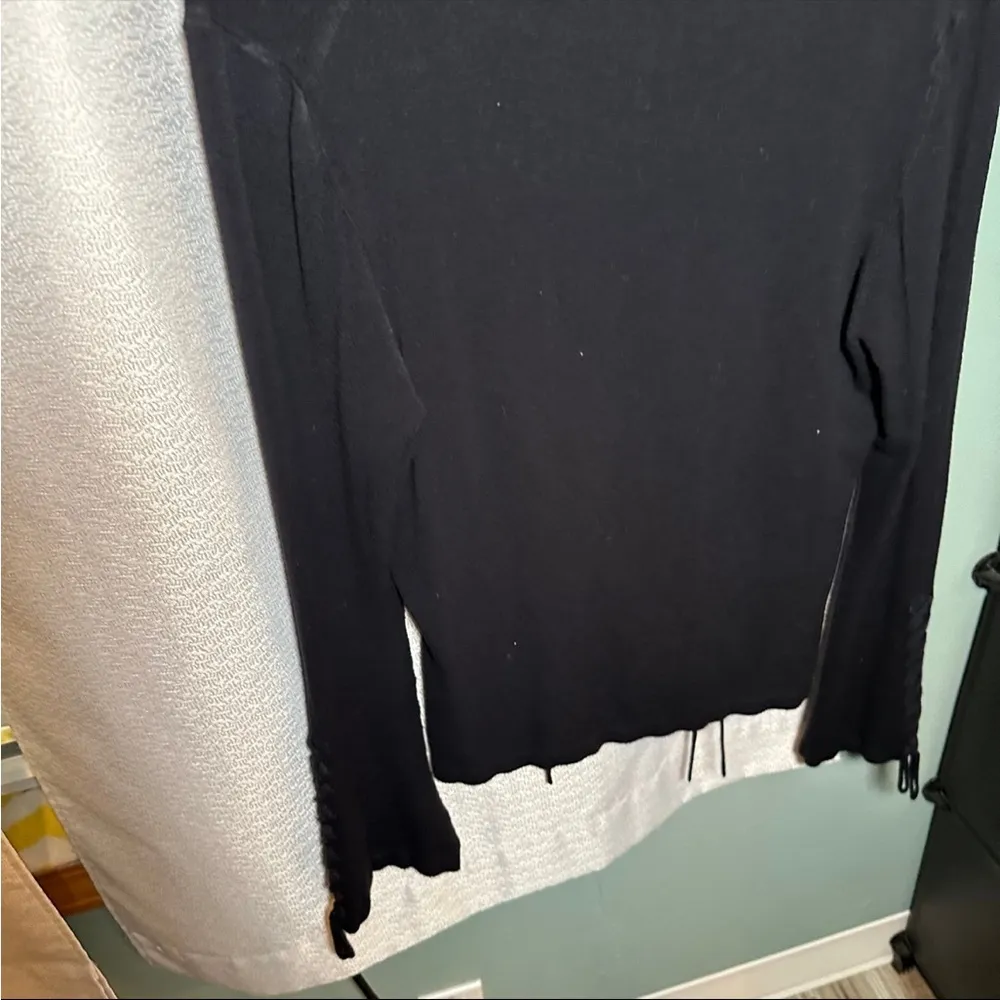 Max Studio Black Fitted corset sweater front L - Image 6