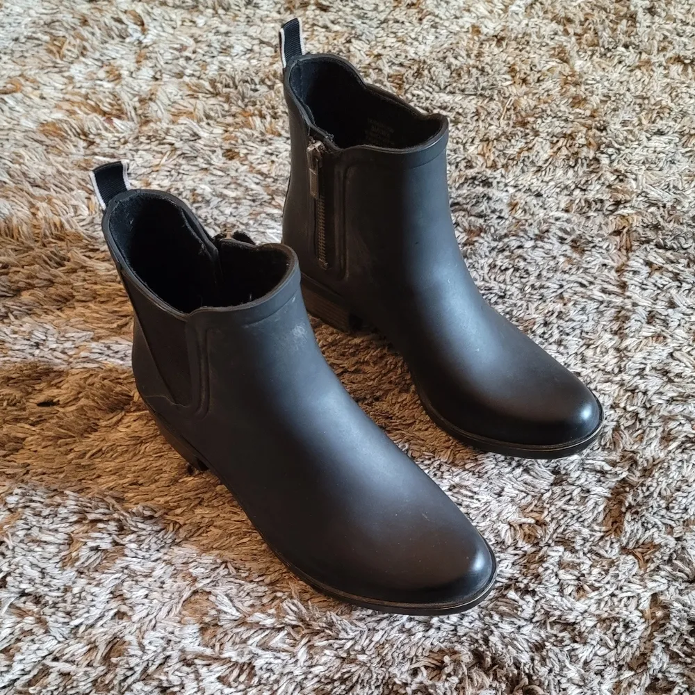 Lucky Brand Baselh2o Black Rubber Ankle Rain Boots 8 - Image 2