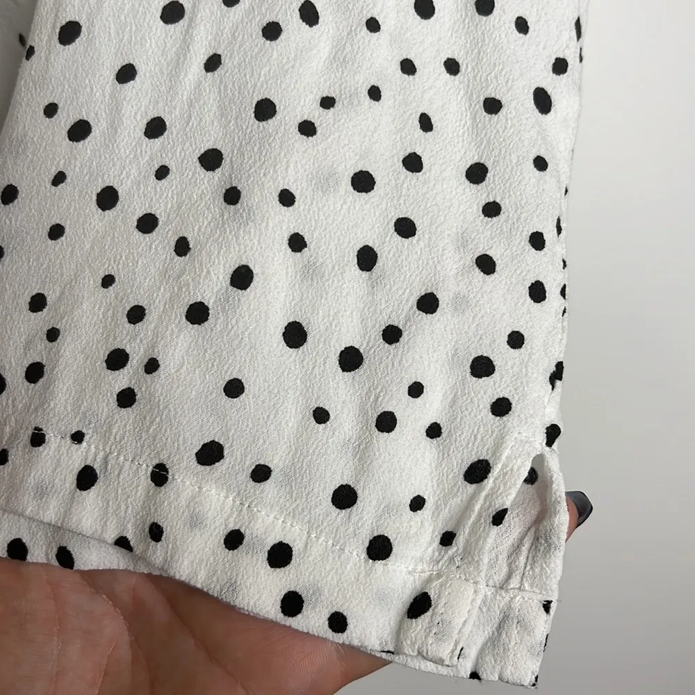 LOFT Polka Dot Black & White Puffy Short Sleeve Top - Image 5