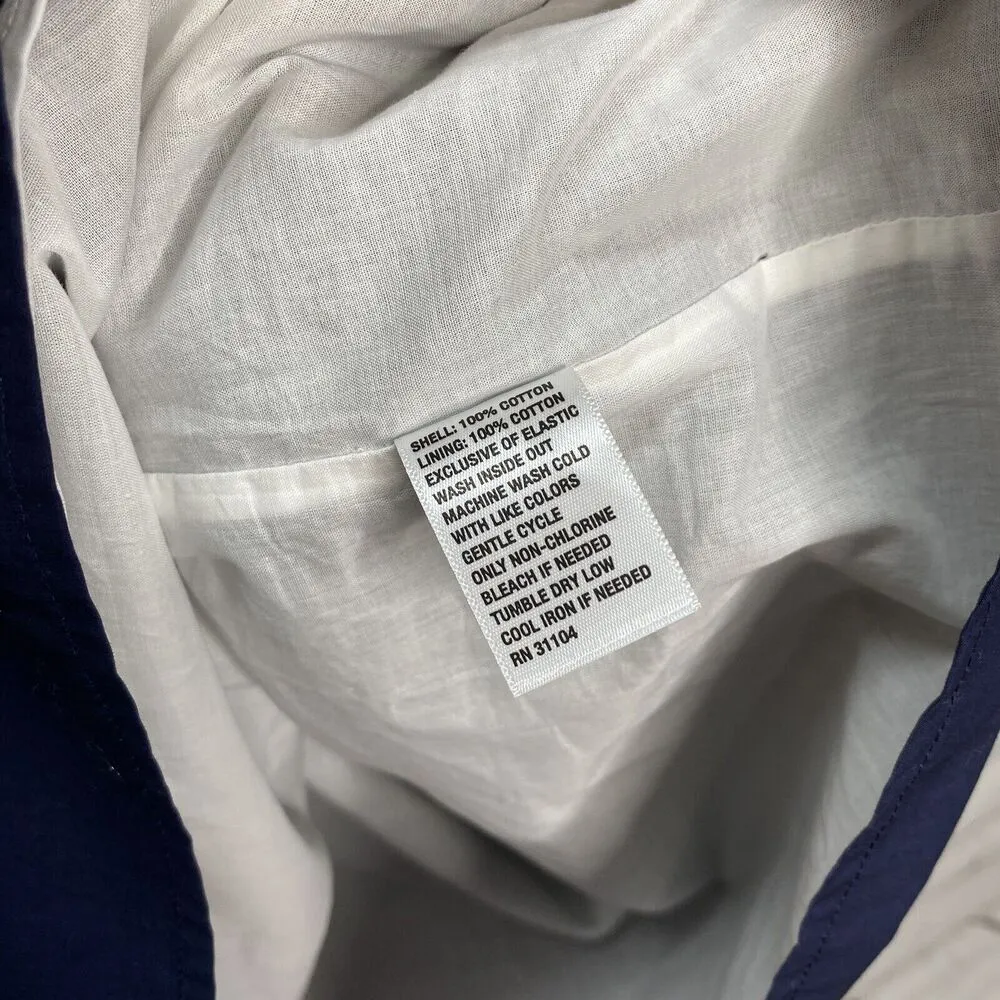 Crown & Ivy Navy Blue White Stripe Shift Dress S Off The Shoulder 3/4 Sleeves - Image 6