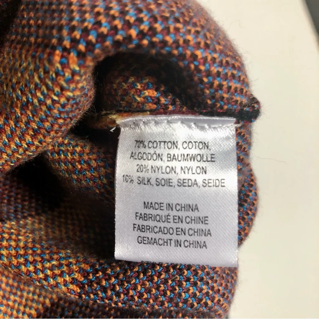 NWT Minnierose Southwestern Hoodie Sweater Cashmere Silk Blend Colorful size Med - Image 8