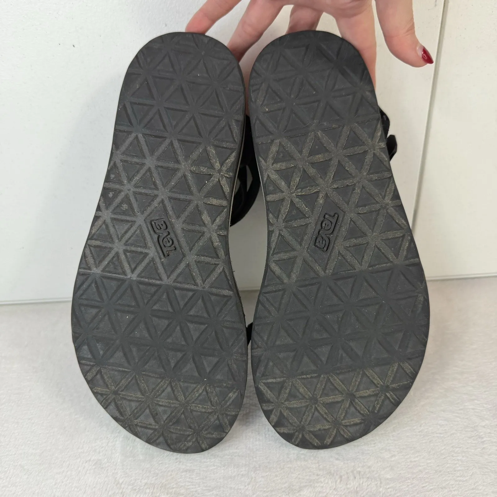 Teva Sandals Womens 9 Flatform Universal Platform Slingback 1102451 Black Mesh - Image 12