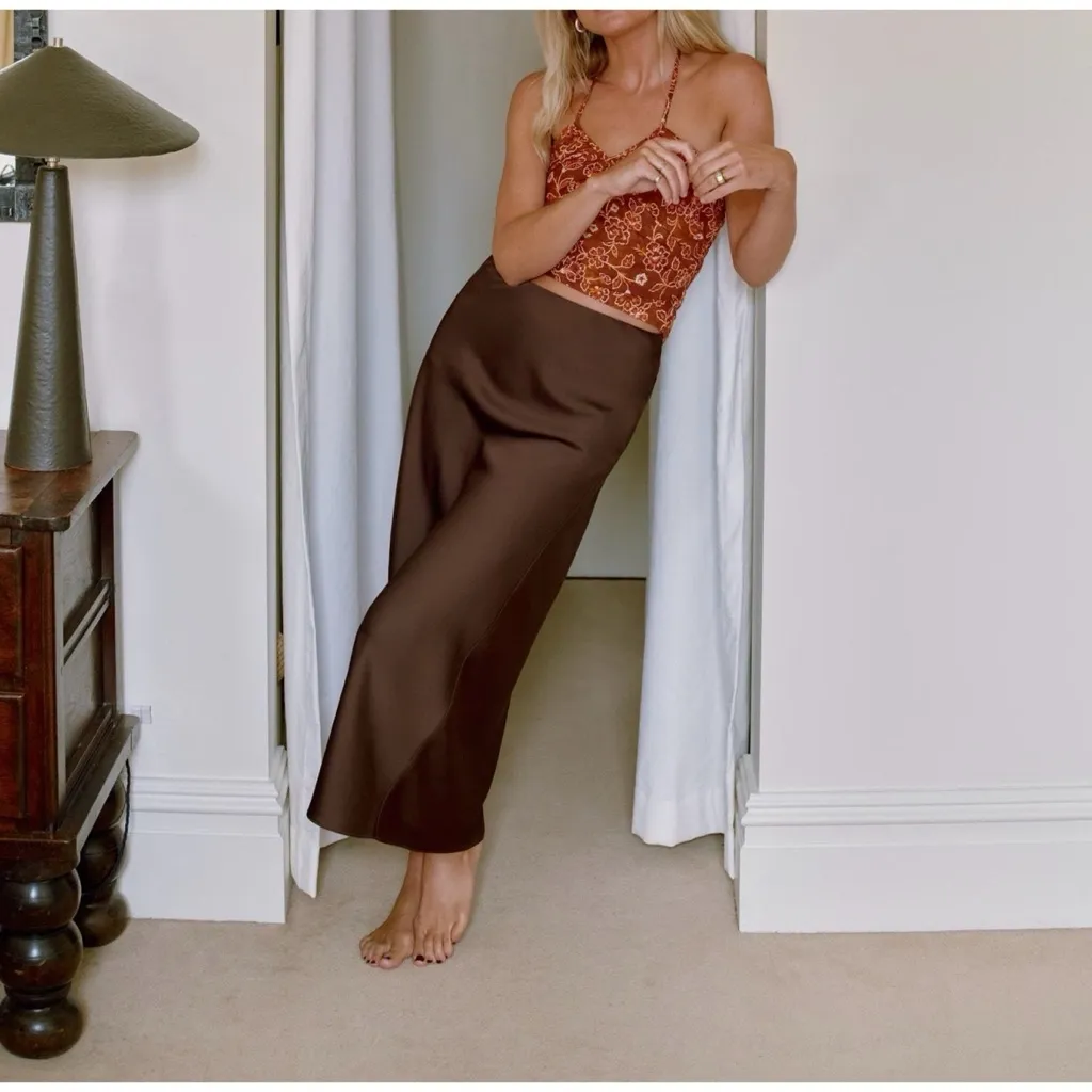 J. Crew | Gwyneth slip skirt in gold lame brown - Image 12