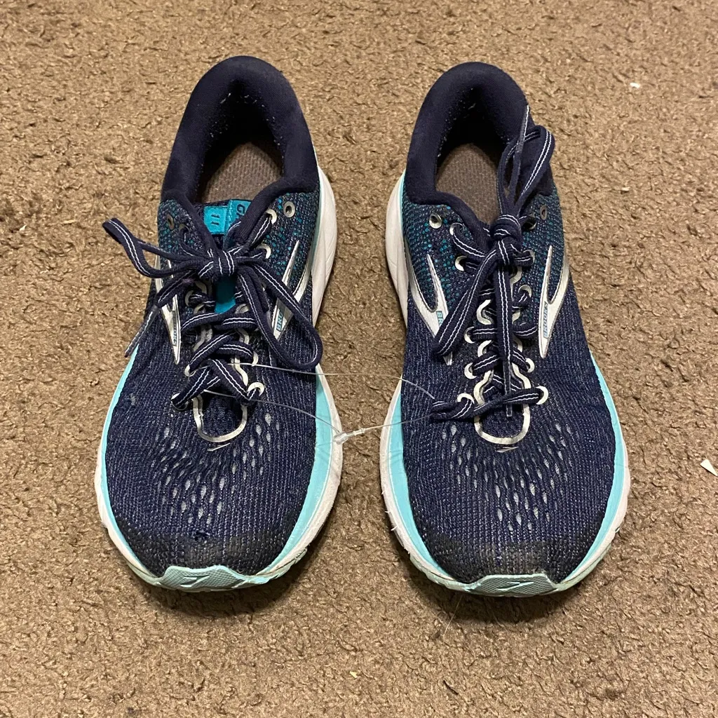 Womens Brooks Ghost 11 Green Blue‎ Teal Running Shoes Size 7 - Image 3
