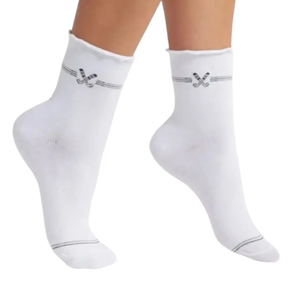 STEMS bundle of TWO crew socks 1)Golf Lettuce Edge 2) pickleball racket socks White - Image 4