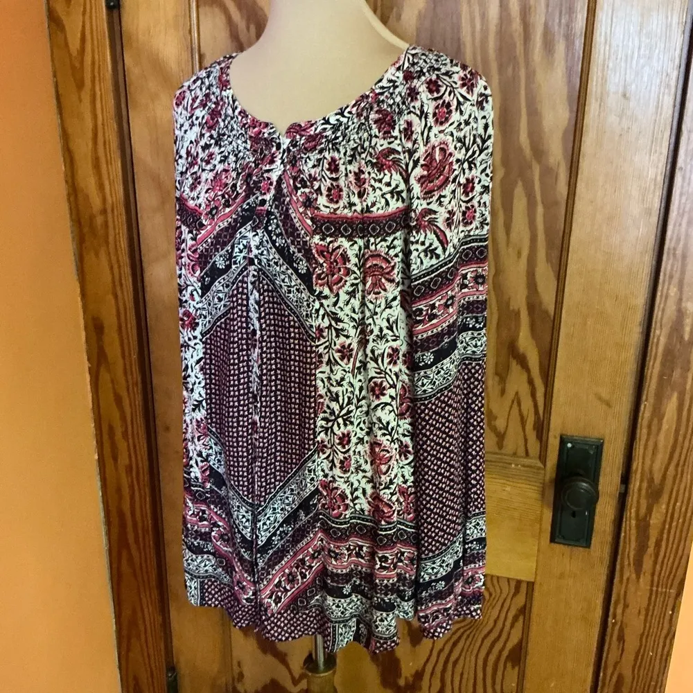 Lucky Brand Boho Multicolored Peasant Blouse - Image 6