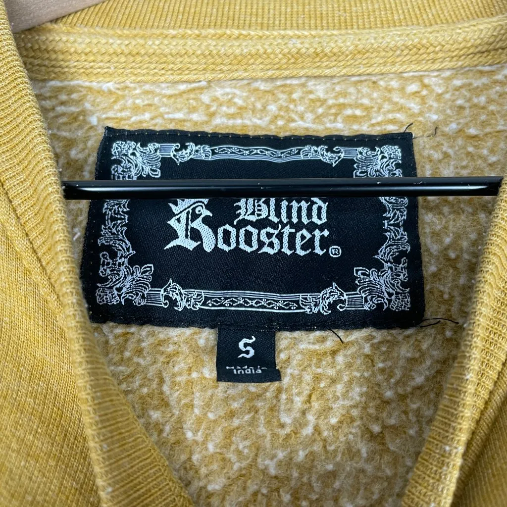 Blind Rooster Empathy Sweater Women's S Yellow Fleece Minimal Cozy Soft Girl EUC - Image 4