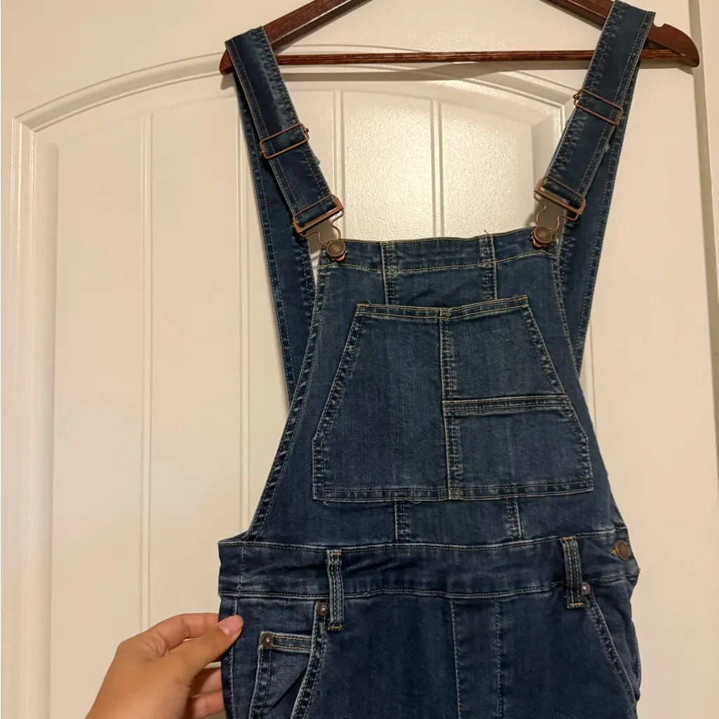 We The Free Flared Blue Denim Overalls - Image 5
