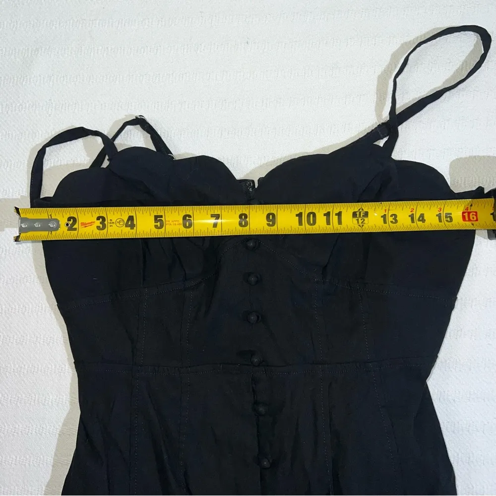 Anthropologie Womens Midi Dress Size 6 Black Preppy Party Celebration Front Slit - Image 11