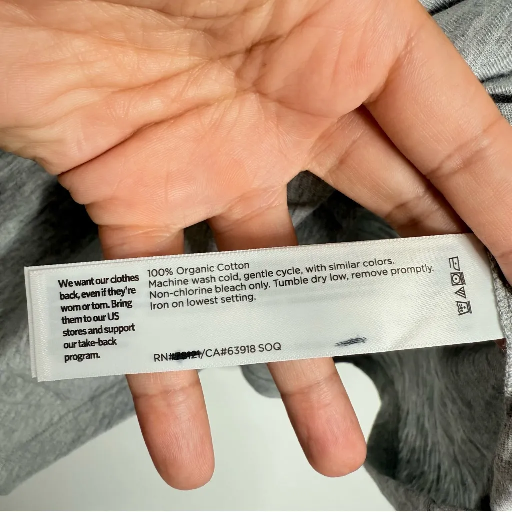 NWOT Eileen Fisher Organic Cotton Jersey‎ Long Sleeve Tee Light Gray Size Large - Image 6