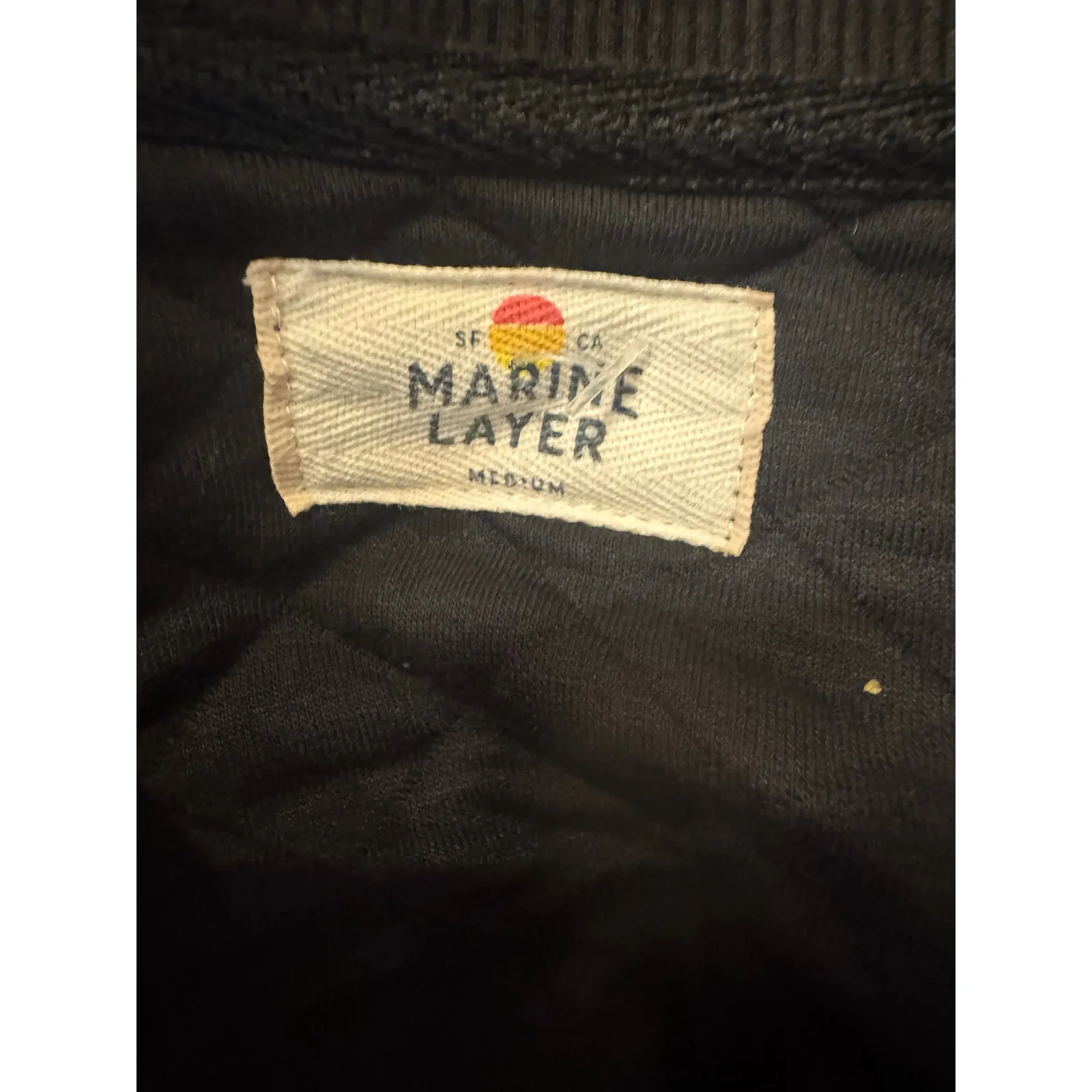 Marine Layer Corbet Quilted Bomber Jacket – Black – Size Medium - Image 4