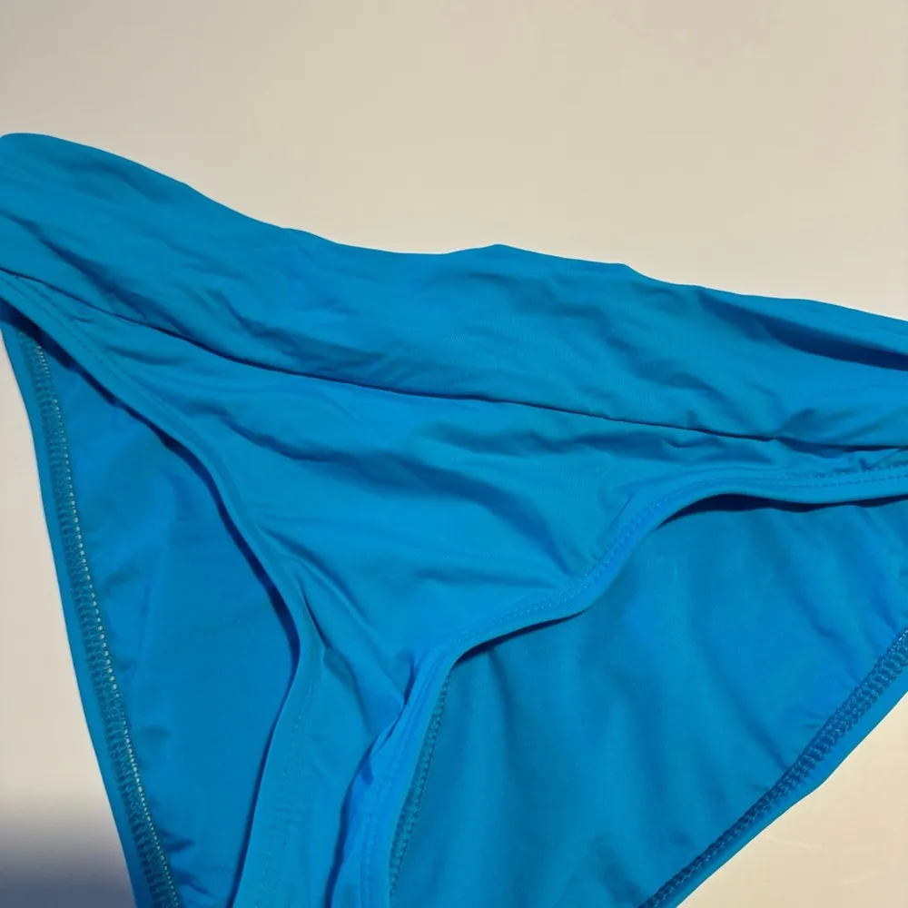 La Blanca Blue Aqua Swim Bikini Hipster Bottom Moderate Coverage Ruching - Image 2