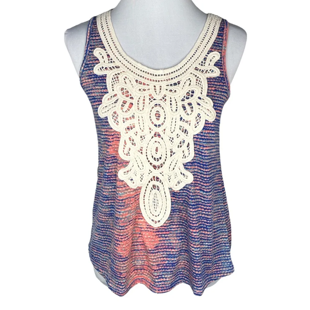 Mairices Patterned Tank Top Blue Pink Size Small - Image 8