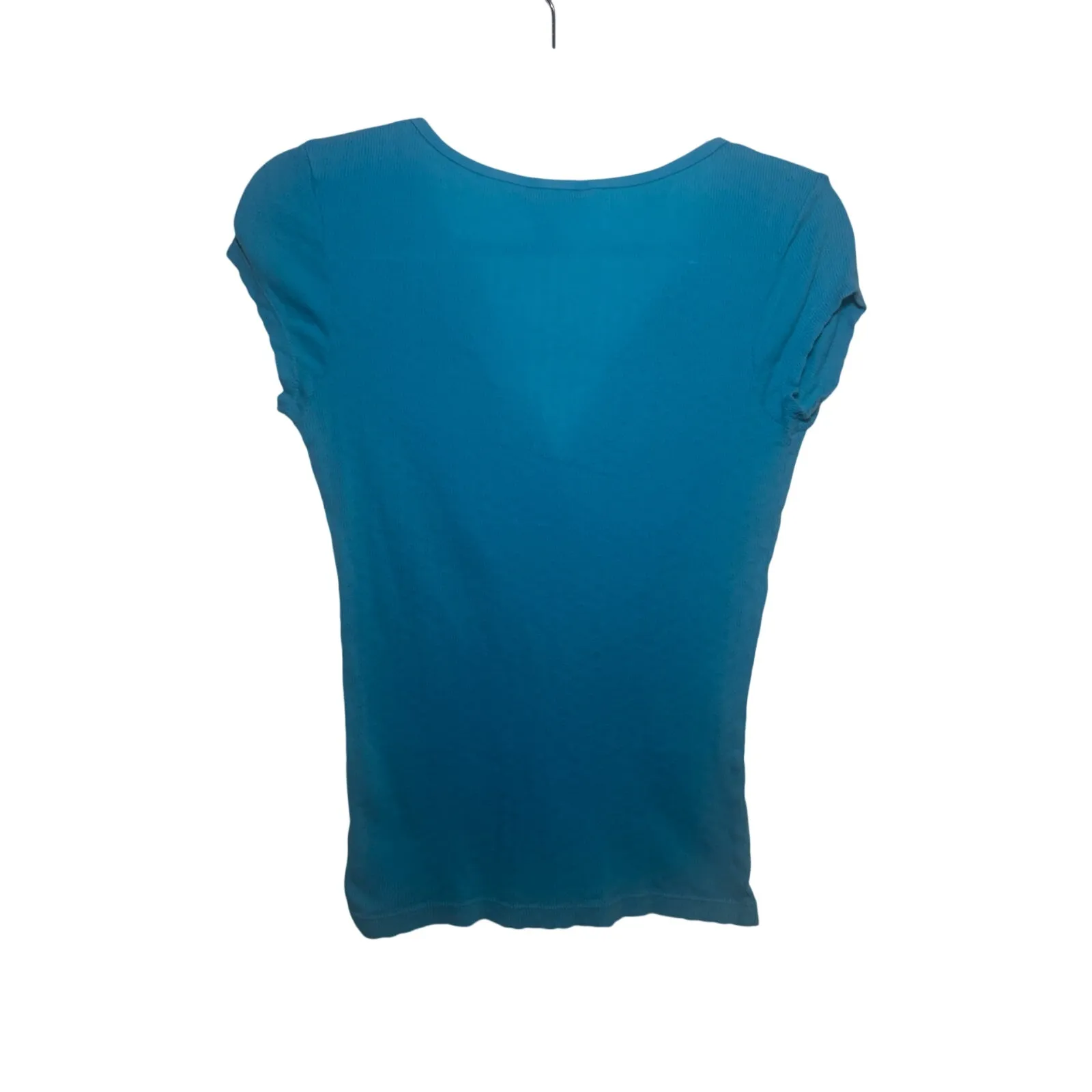 Vintage 90s Y2K Aeropostale Babydoll Tee Blue Henley Swiss Dot Size Large - Image 2