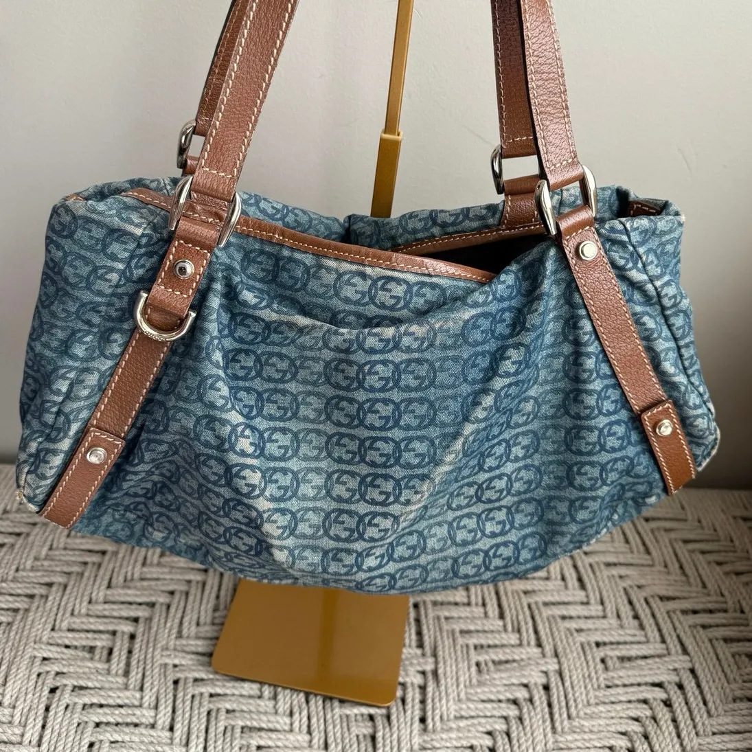 Gucci Denim Shoulder Bag - Image 2