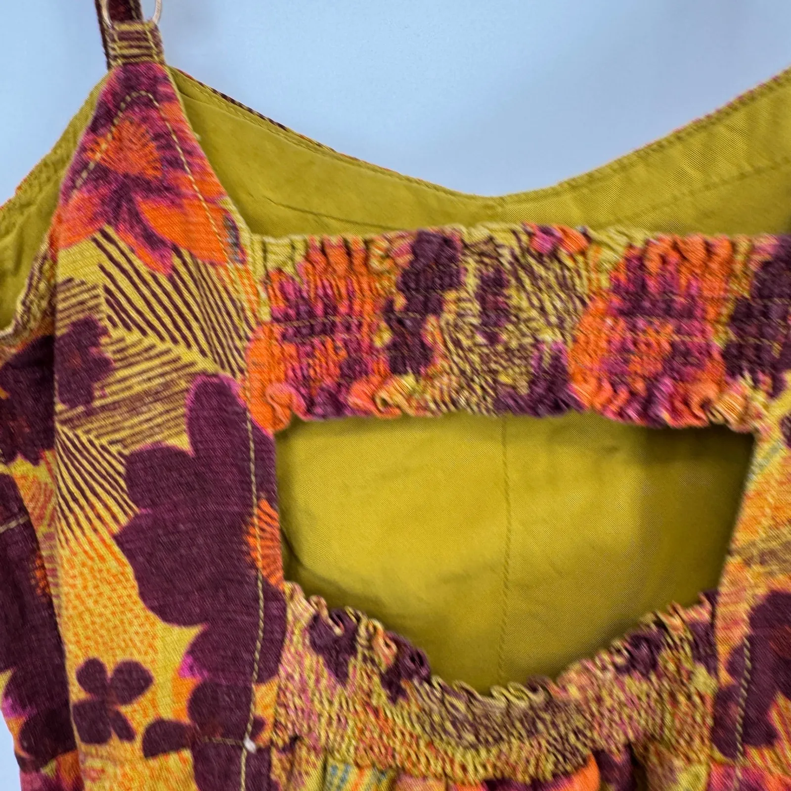 Urban Outfitters Floral Print Mini Dress Cutout Back Sundress Size M - Image 9