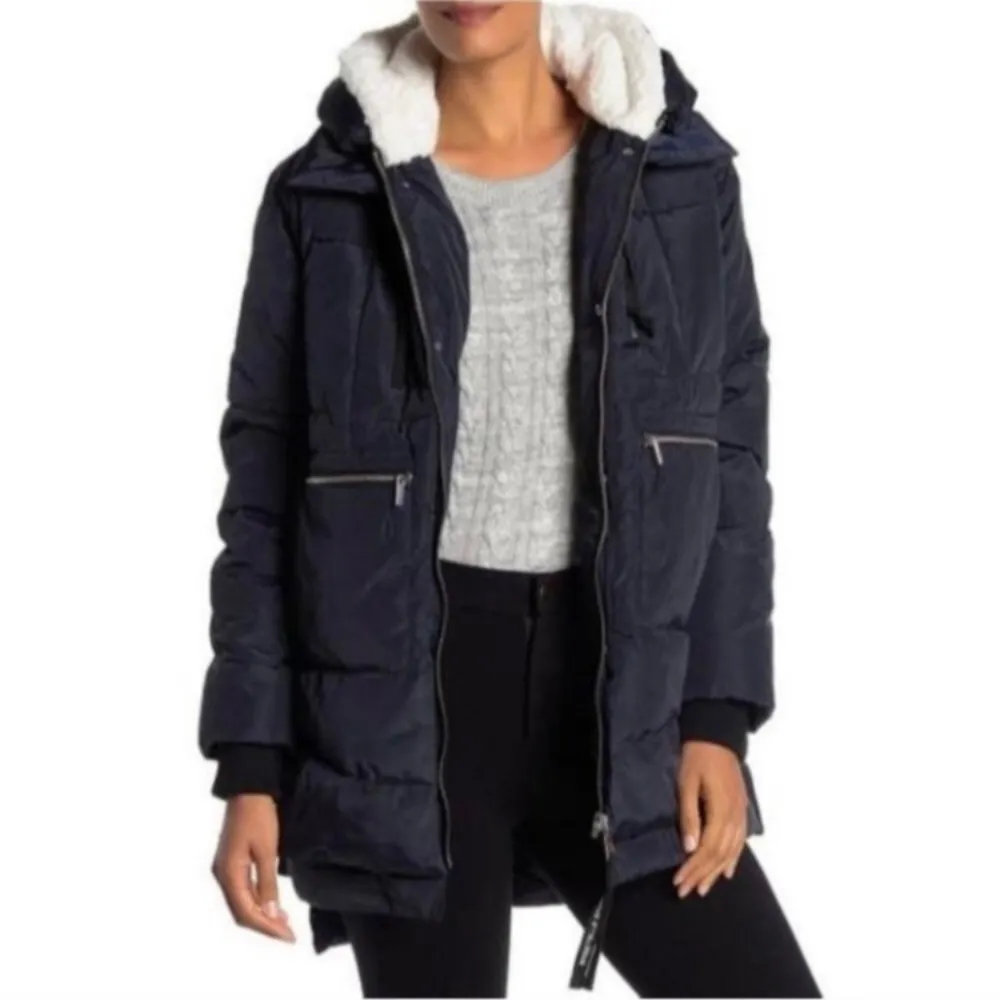 Bagetelle Sport Women’s Blue Puffer Parka Hooded Jacket Size Medium NWT - Image 14