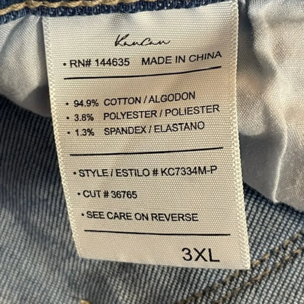 KanCan Estilo High Rise Plus Size High Rise Button Fly Jean Denim Shorts 3XL Blue - Image 9