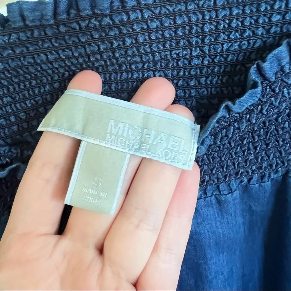 MICHAEL Kors Denim Chambray Ruffle Dress - Image 9