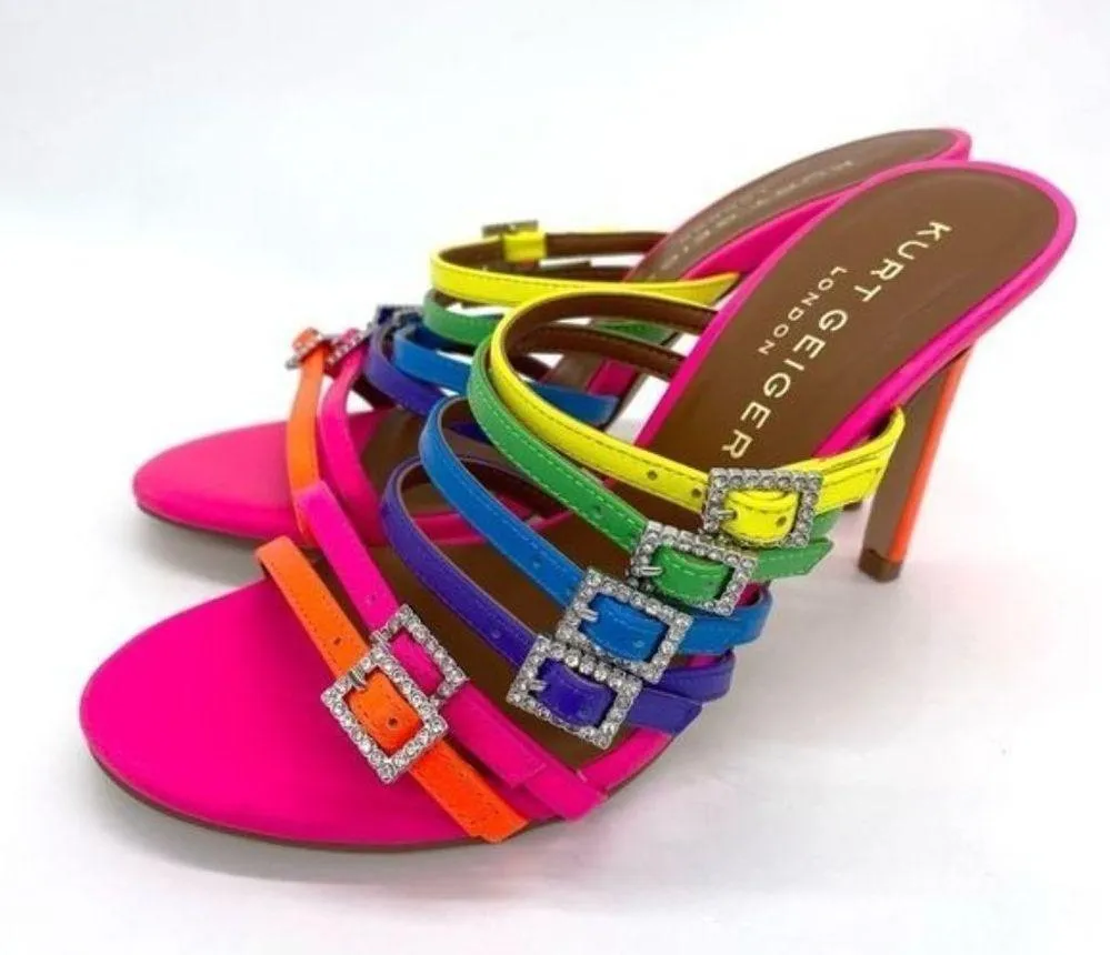 Kurt Geiger Pierra Mule Rainbow Heel Sandals Size 5.5 - Image 9